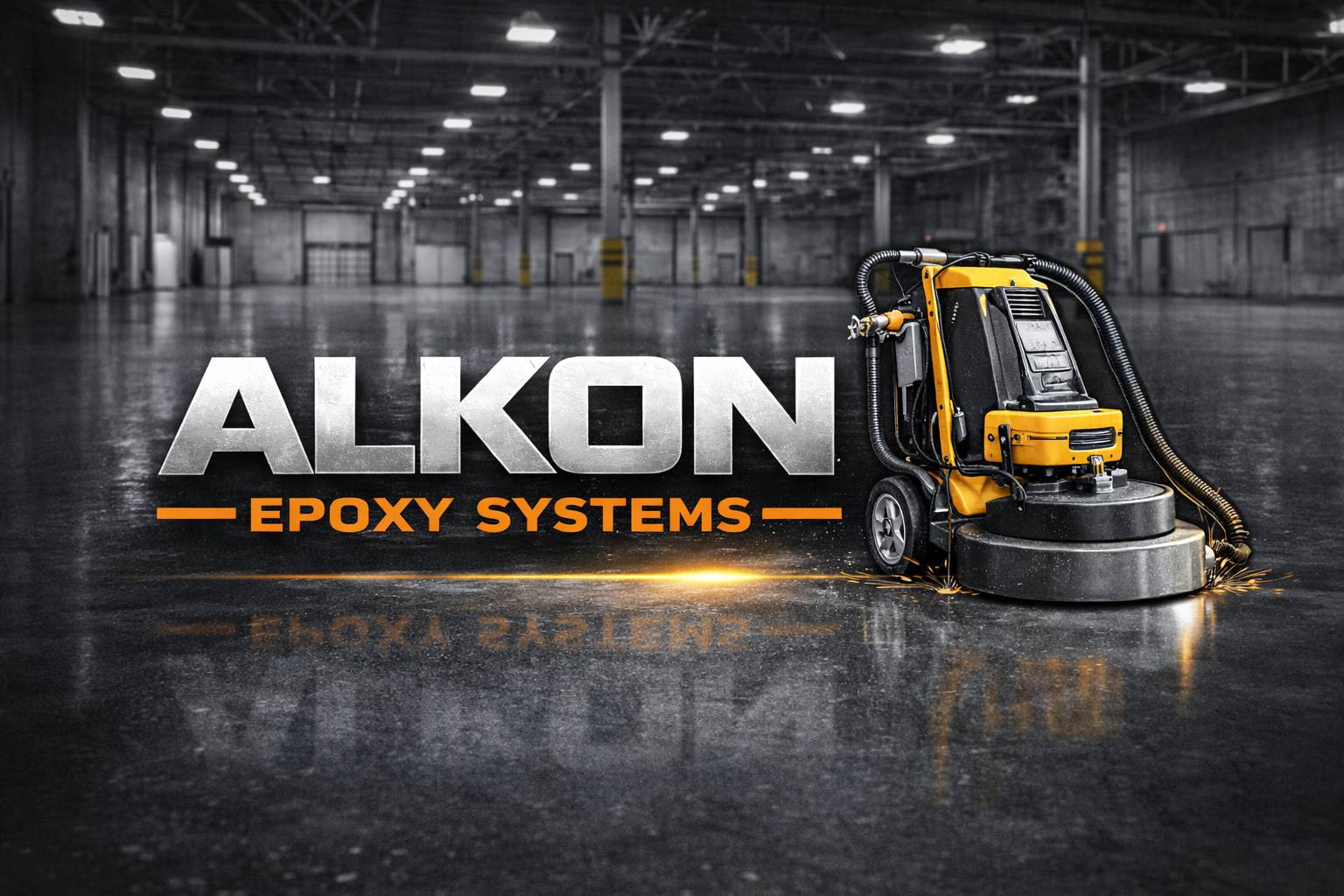 Large industrial facility with epoxy coated floor